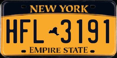 NY license plate HFL3191