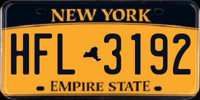 NY license plate HFL3192