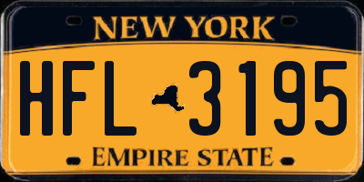NY license plate HFL3195