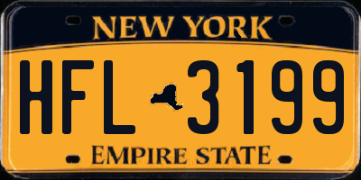 NY license plate HFL3199