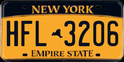 NY license plate HFL3206
