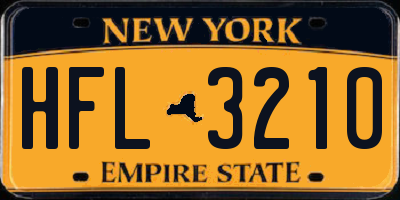 NY license plate HFL3210