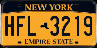 NY license plate HFL3219