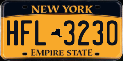 NY license plate HFL3230