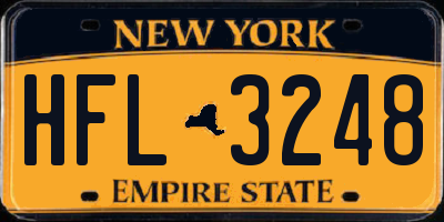 NY license plate HFL3248