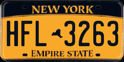 NY license plate HFL3263