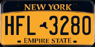 NY license plate HFL3280