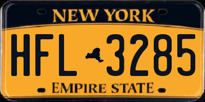 NY license plate HFL3285