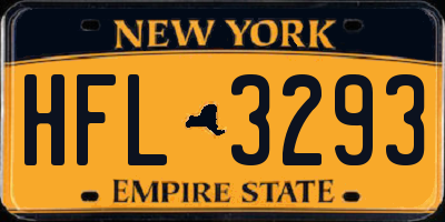 NY license plate HFL3293