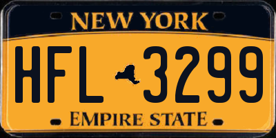 NY license plate HFL3299