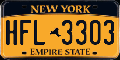NY license plate HFL3303