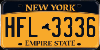 NY license plate HFL3336