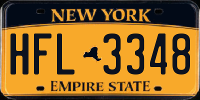 NY license plate HFL3348