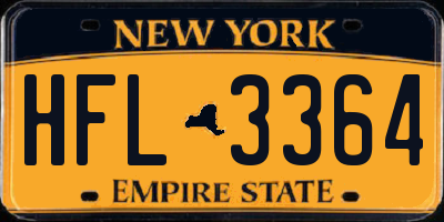 NY license plate HFL3364
