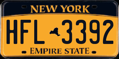 NY license plate HFL3392
