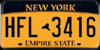 NY license plate HFL3416