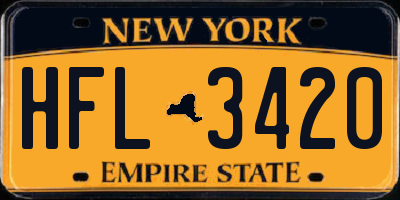 NY license plate HFL3420