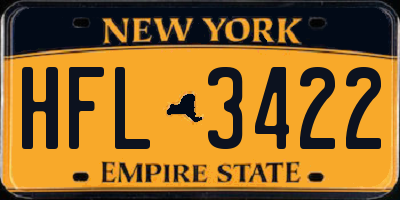 NY license plate HFL3422