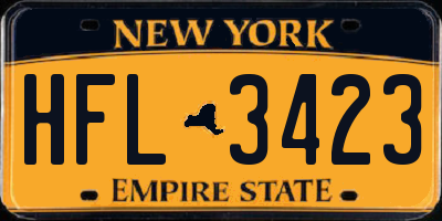 NY license plate HFL3423