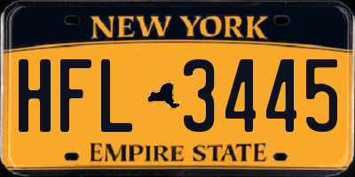 NY license plate HFL3445