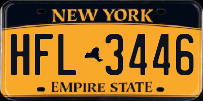 NY license plate HFL3446