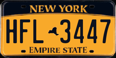 NY license plate HFL3447