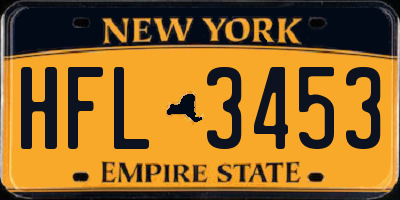 NY license plate HFL3453