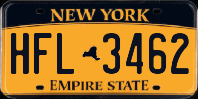 NY license plate HFL3462