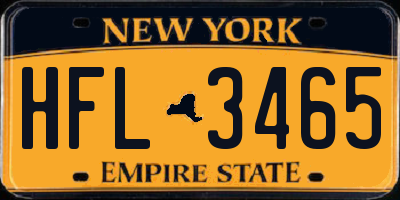 NY license plate HFL3465