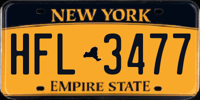 NY license plate HFL3477