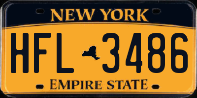 NY license plate HFL3486
