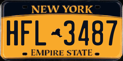 NY license plate HFL3487
