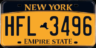 NY license plate HFL3496