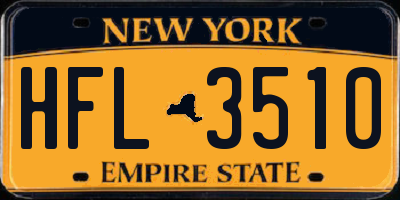 NY license plate HFL3510