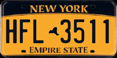 NY license plate HFL3511