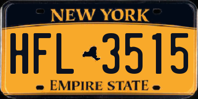 NY license plate HFL3515