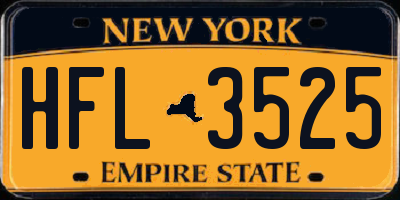 NY license plate HFL3525
