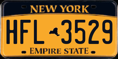 NY license plate HFL3529
