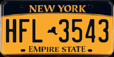 NY license plate HFL3543