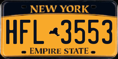 NY license plate HFL3553