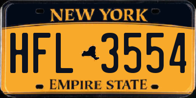 NY license plate HFL3554