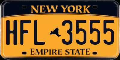 NY license plate HFL3555