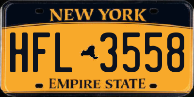 NY license plate HFL3558