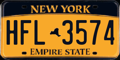 NY license plate HFL3574