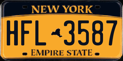 NY license plate HFL3587
