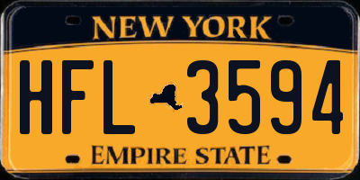 NY license plate HFL3594