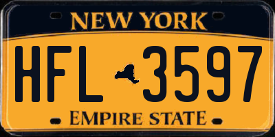 NY license plate HFL3597