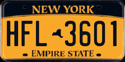 NY license plate HFL3601