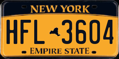 NY license plate HFL3604