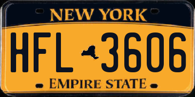 NY license plate HFL3606